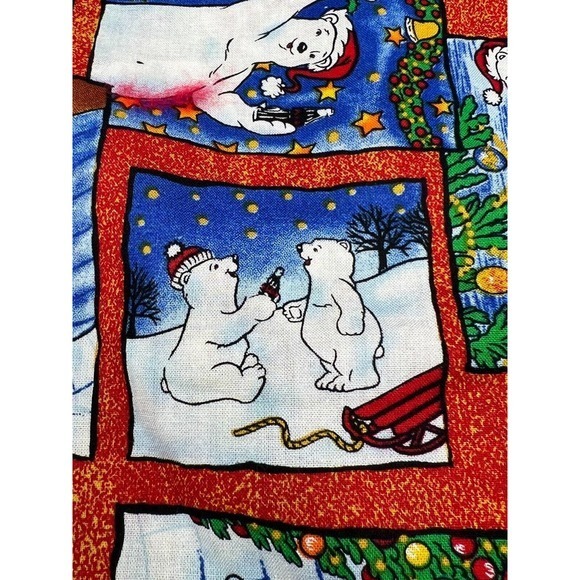 Coca Cola Polar‎ Bear Merry Christmas Waistcoat Vest Reversible Print Size S/M - Picture 2 of 12